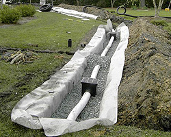 drain tile with a septic system